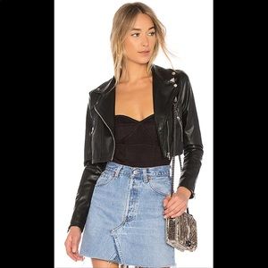 Revolve by the way Sloane Moto Cropped Faux Leather Jacket size S